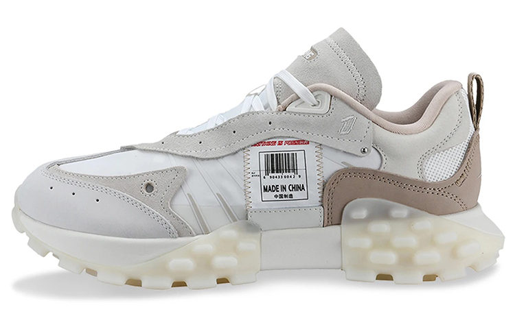 LiNing Cushioning Anti-Slip And Wear-Resistant Low-Top Sports Casual Shoes Women's Ecru