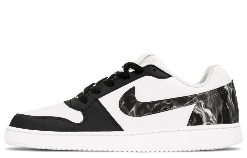 Nike EBERNON Abrasion Resistant Breathable Low top Skateboard Shoes Men's Black White