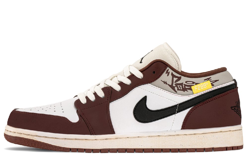 Jordan Air Jordan 1 Abrasion Resistant Height Increasing Low top Vintage Basketball Shoes Men's Red Black