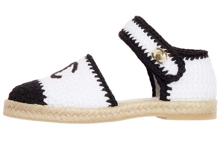 CHANEL Casual Single Shoes Women's Black White