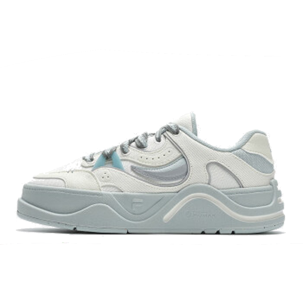 FILA FUSION 50-50 Anti-Slip Wear-Resistant Low-Top Skateboard Shoes Women's Snow White/ancient White