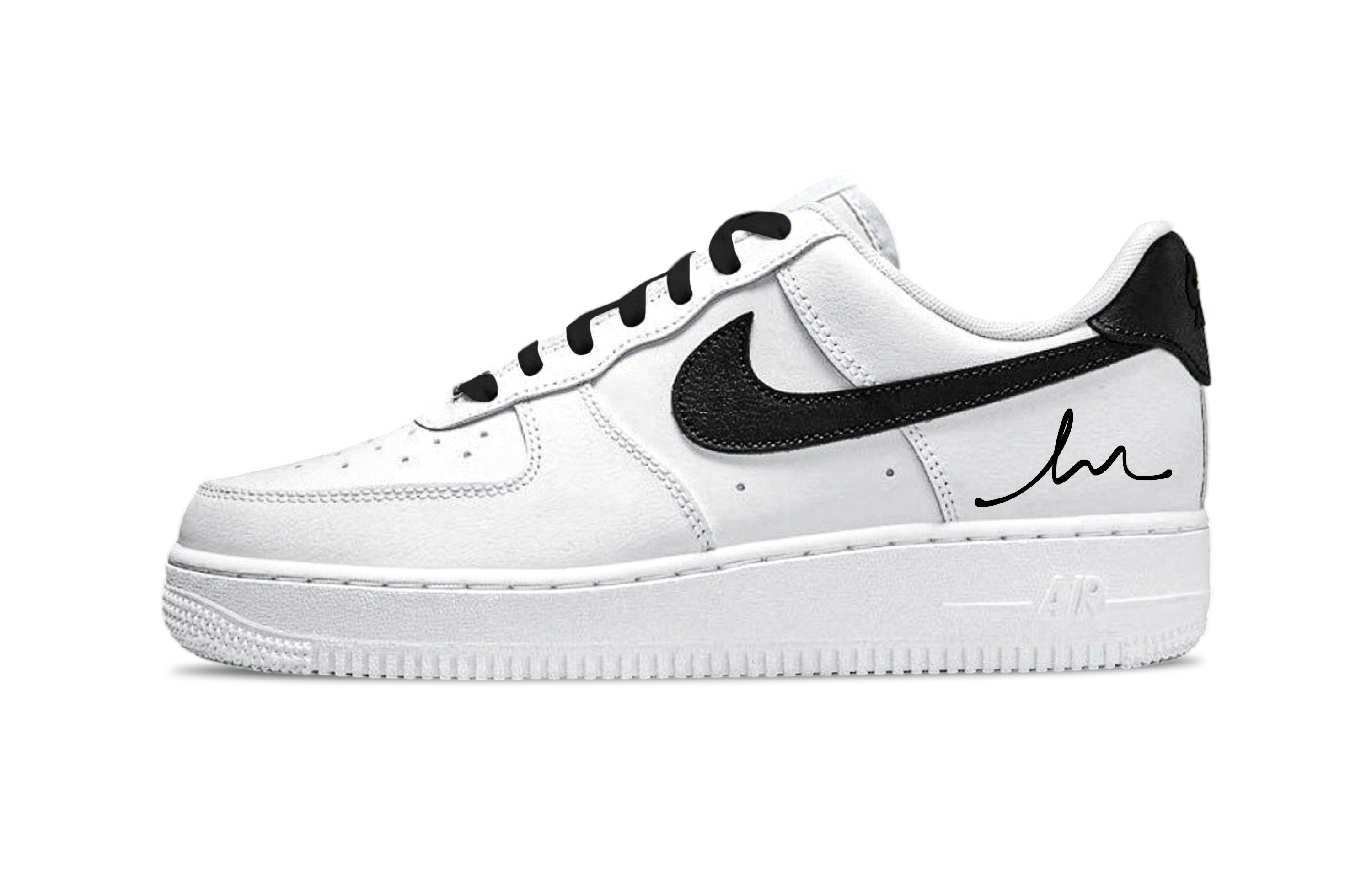 Nike Air Force 1 Abrasion Resistant Low top Skateboard Shoes Unisex White Black