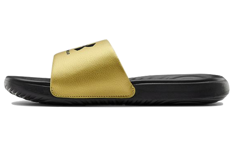 Under Armour Ansa Fixed Slides 'Black Metallic Gold' Women's