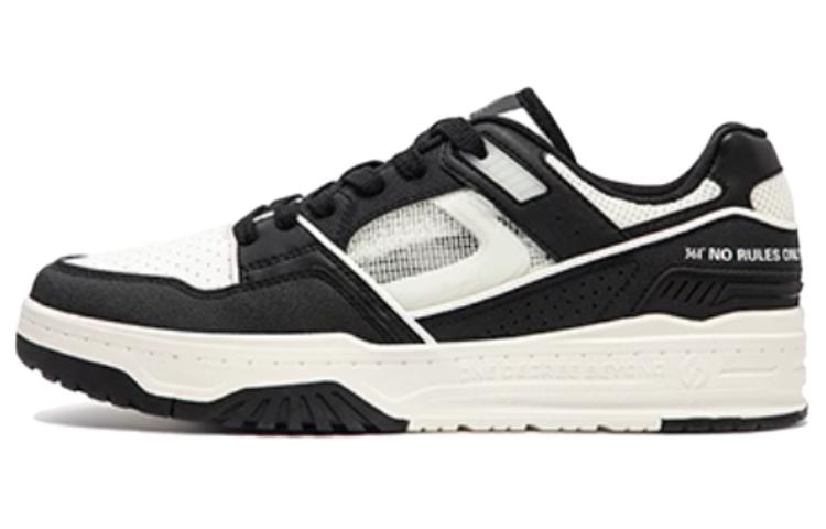 361° Slip-Resistant Cushioning Wear-Resistant Low-Top Skateboard Shoes Men's White Black
