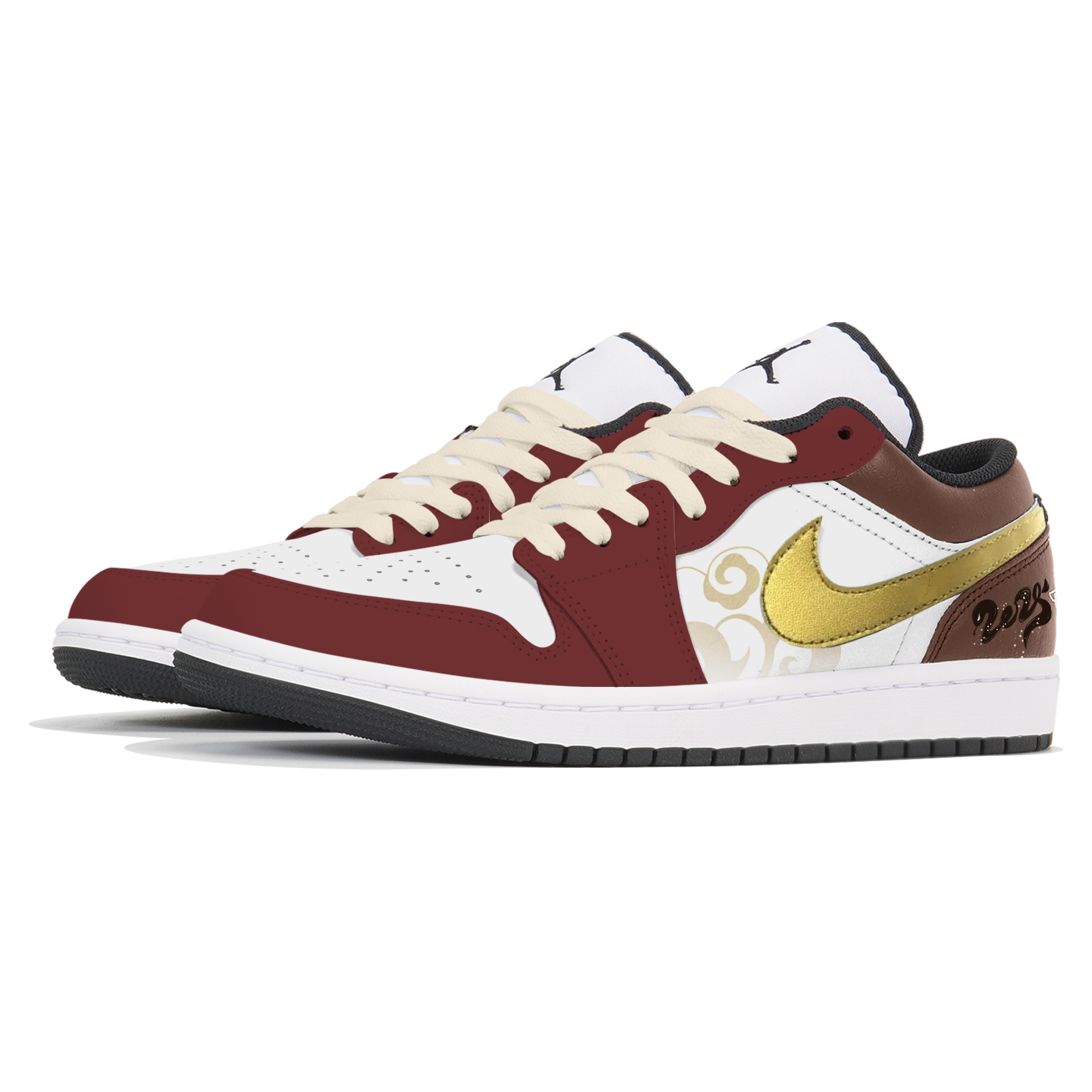 Jordan Air Jordan 1 Slip-Resistant Cushioning Abrasion-Resistant Low-Top Vintage Basketball Shoes Men's Red купить в интернет-магазине Yoocart с быстрой доставкой по России.