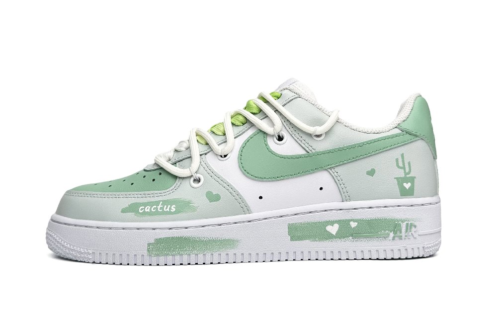 Nike Air Force 1 Skateboard Shoes Women's Low-Top Green/White