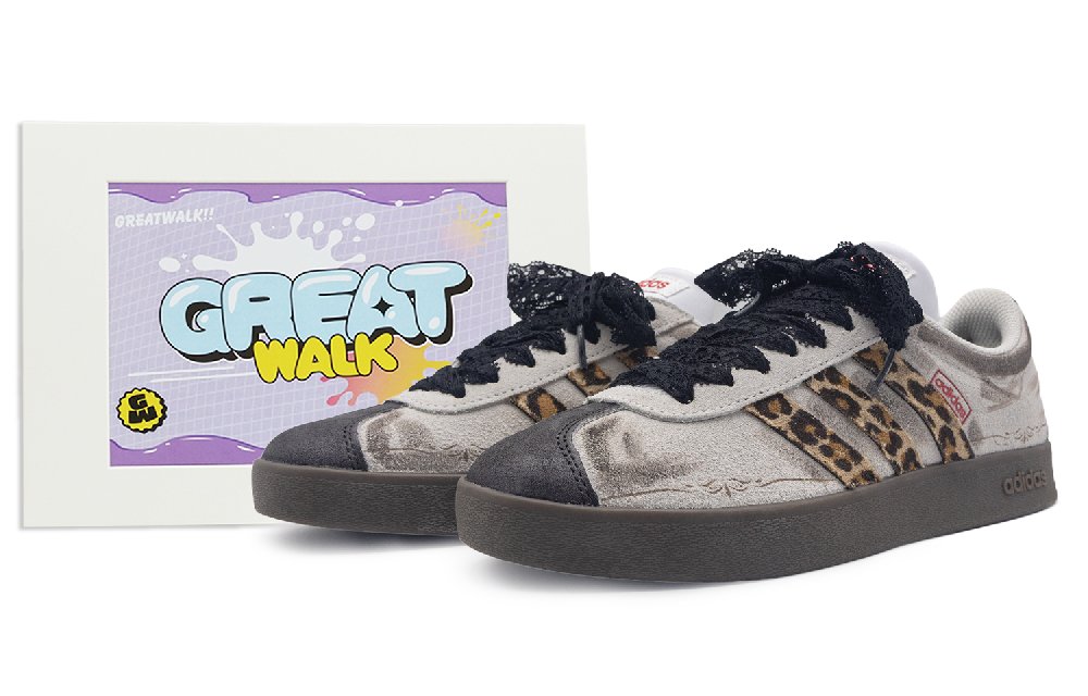 Adidas Neo VL Court 2.0 Anti-Slip Wear-Resistant Low-Top Skateboard Shoes Unisex Gray Black Yellow