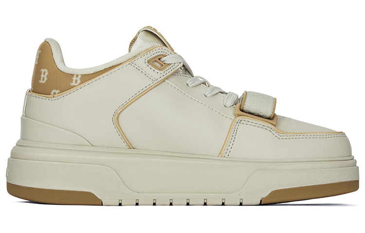 MLB Chunky Liner Mid Top Skateboard Shoes Unisex Beige Yellow