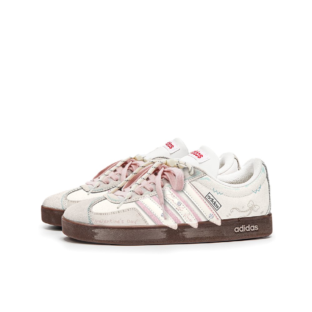 Adidas Neo VL Court 2.0 Skateboard Shoes Unisex Low Top Pink/Brown