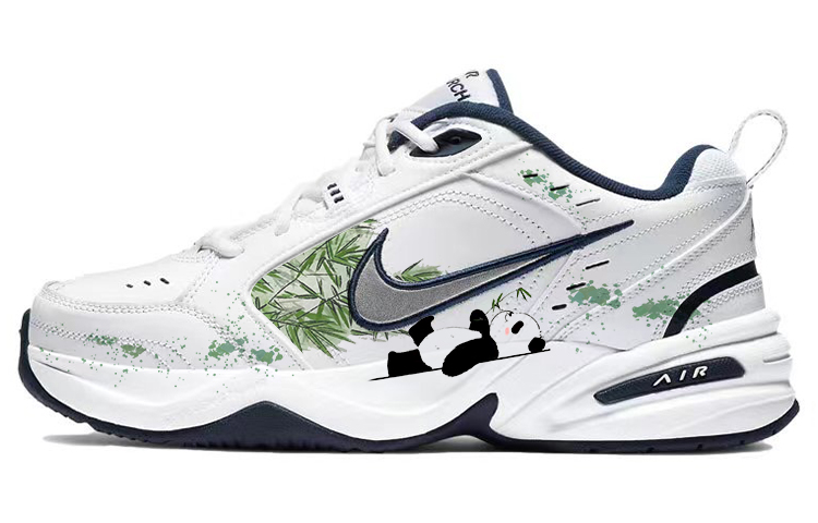 Nike Air Monarch 4 Anti-Slip And Wear-Resistant Cushioning Support Low-Top Chunky Sneakers Unisex Blue White