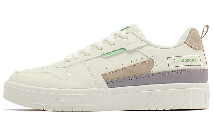361° Anti-Slip And Wear-Resistant Lightweight Low-Top Skateboard Shoes Women's White Umber