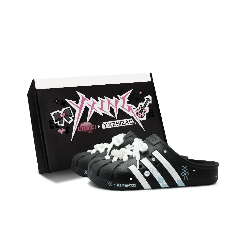 Adidas Wrap-toe Slippers Unisex Black White Blue