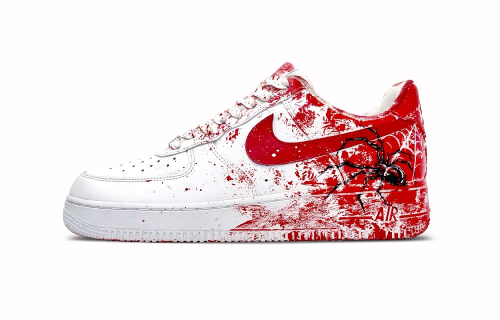 Nike Air Force 1 Abrasion Resistant Low Top Skateboard Shoes Men's Red White