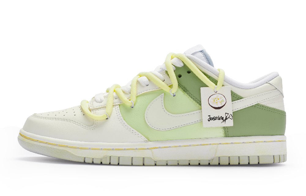 Nike Dunk Low Low-Top Skateboard Shoes GS Beige White Green