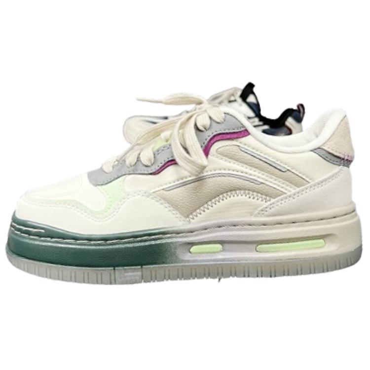 LiNing Future C1 Anti-Slip Wear-Resistant Low-Top Skateboard Shoes Women's White Gray Green