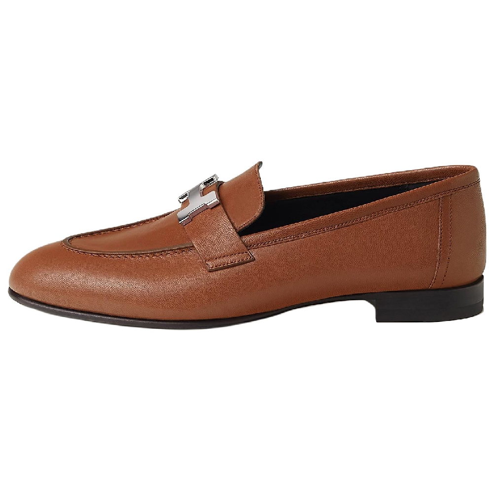 HERMES Paris Loafers Women's Dark Brown