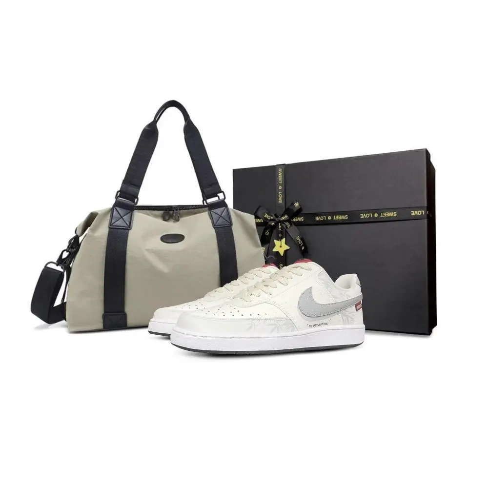 Nike Court Vision 1 Tower Rabbit Cushioning, Wear Resistant Low Top Skateboard Shoes Men's Light Gray