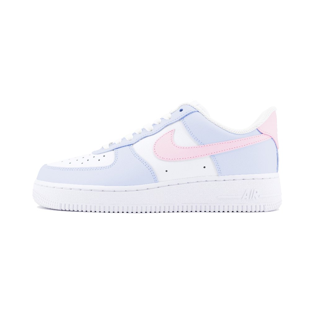 Nike Air Force 1 Low Top Skateboard Shoes Women's Blue Pink