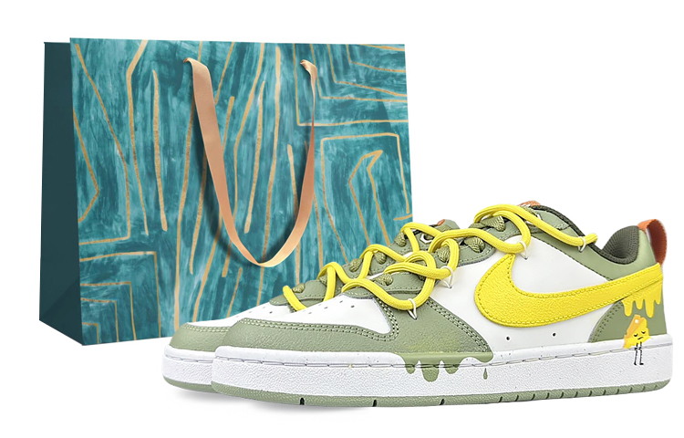 Nike Court Borough Slip-Resistant Cushioning Low-Top Skateboard Shoes Women's White Green