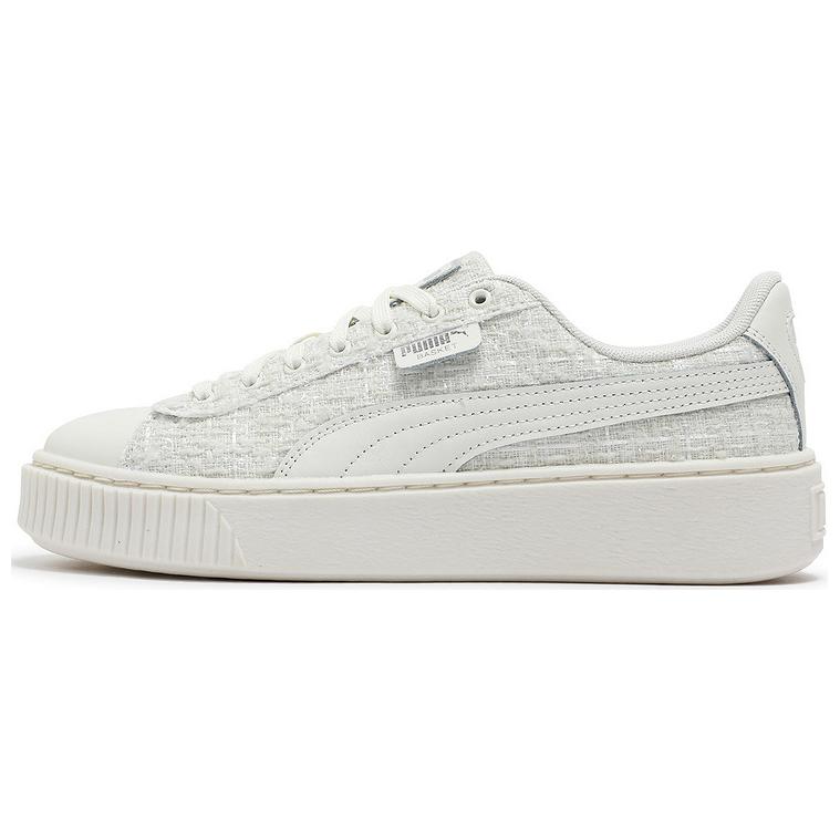 PUMA Basket Low Top Skateboard Shoes Women's Gray White