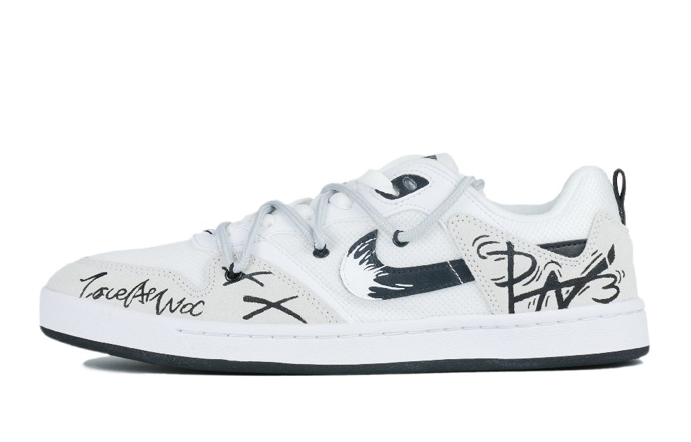 Nike SB Alleyoop Low-Top Skateboard Shoes Men's Black White Gray