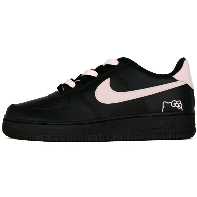 Nike Air Force 1 Black Warrior Air Force 1 Abrasion Resistant Low top Skateboard Shoes Unisex Pink Black