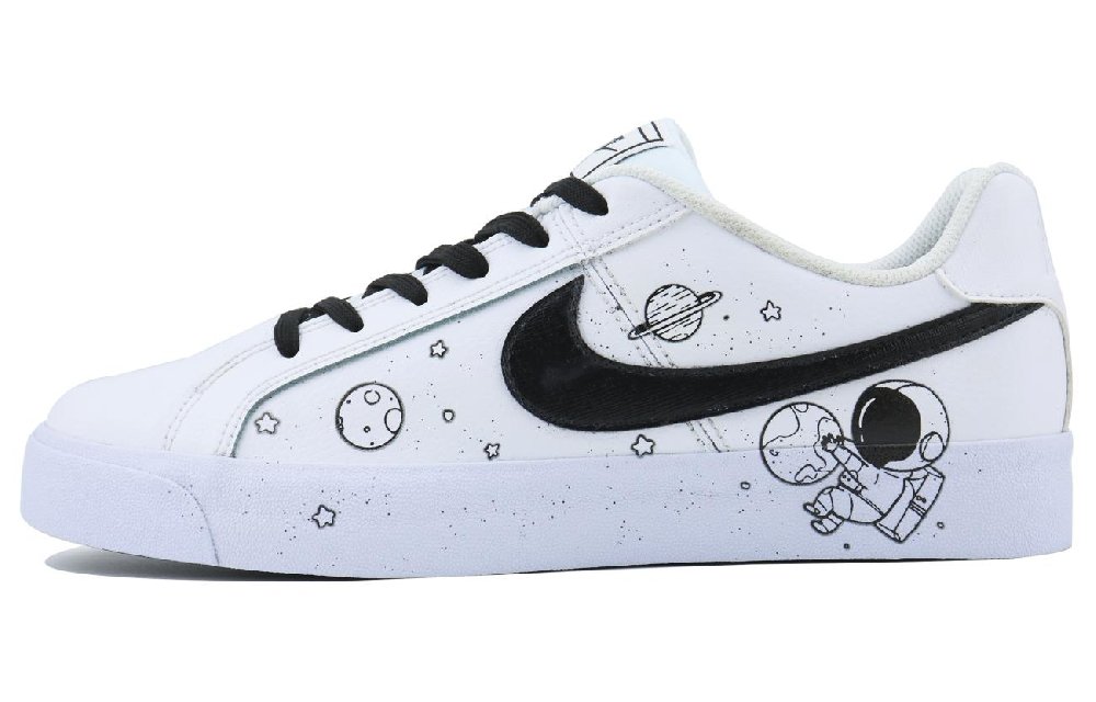 Nike Court Royale Moon Exploration SDS Low-Top Skateboard Shoes Unisex Black White