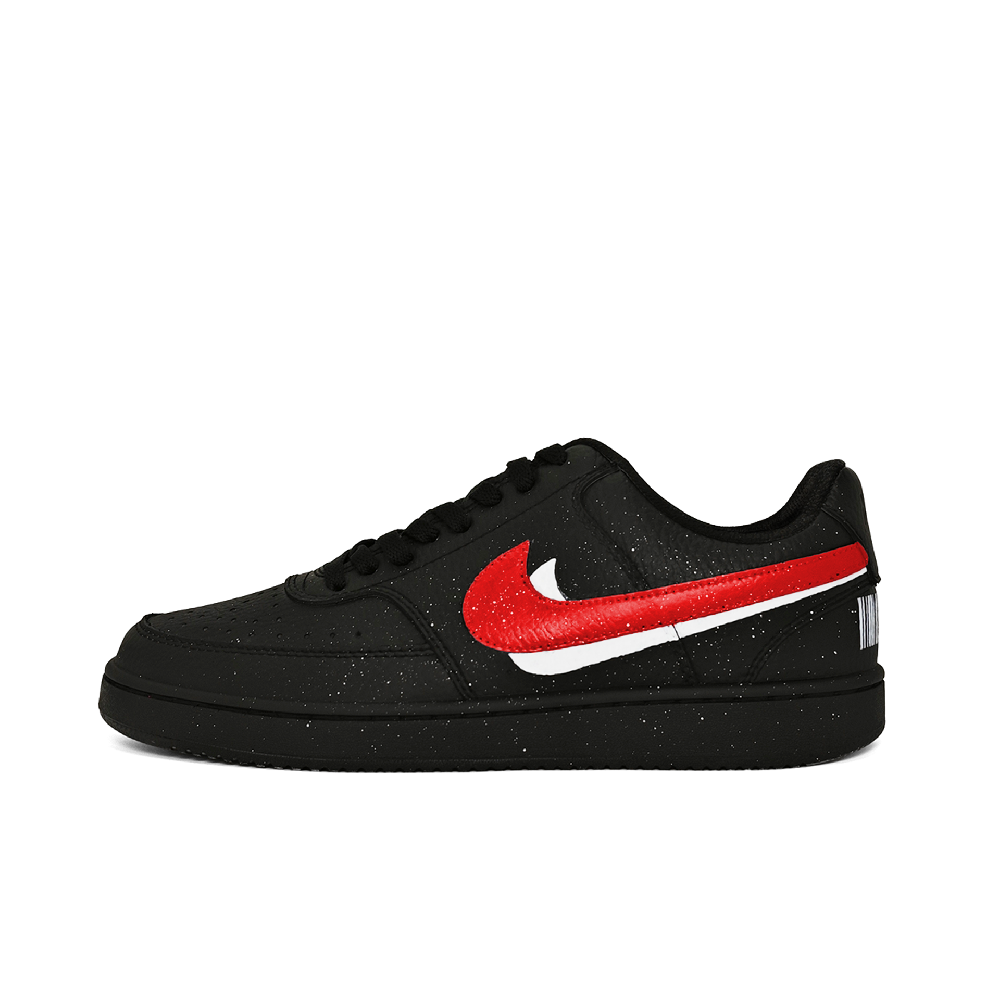 Nike Court Vision Skateboard Shoes Unisex Low-Top Black Red White