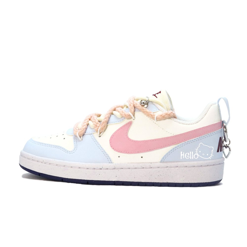 Nike Court Borough Skateboard Shoes Women's Low-Top Yellow/Pink/Blue
