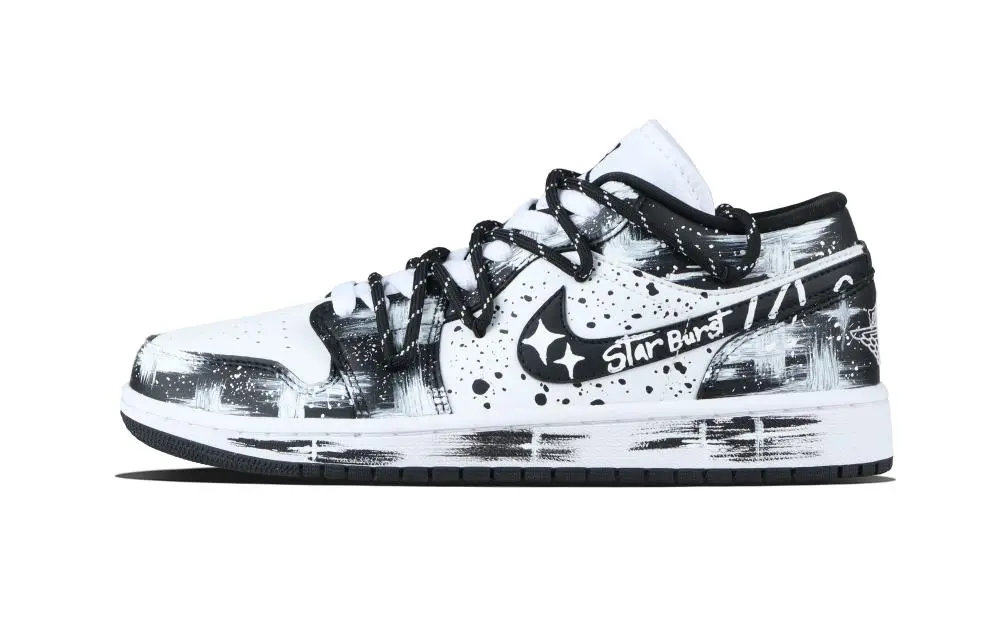 Jordan Air Jordan 1 Cross Star Vintage Basketball Shoes Unisex Black White