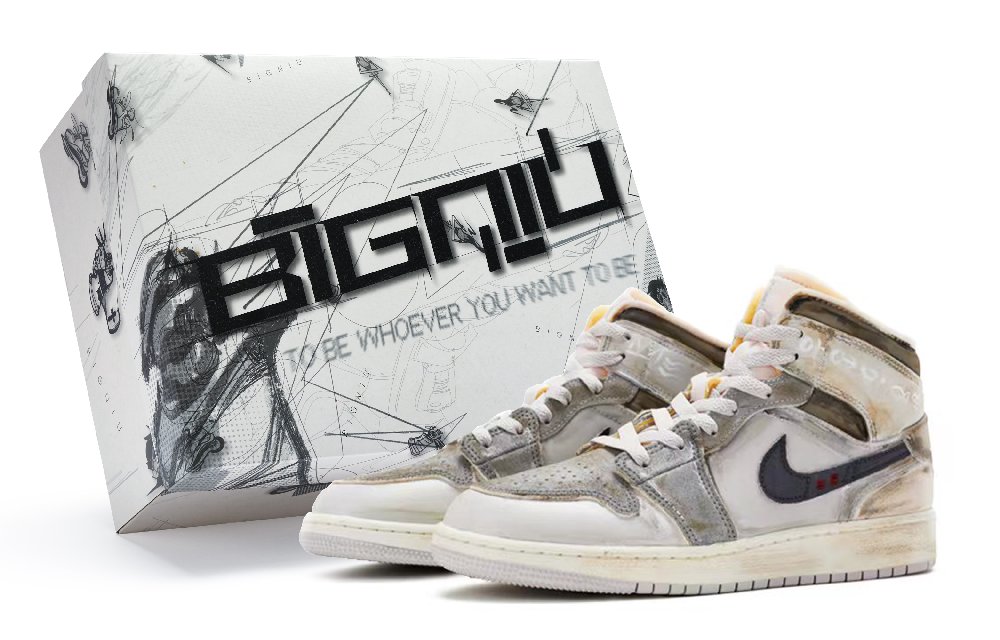 Jordan Air Jordan 1 Mid SE Craft Vintage Basketball Shoes GS Gray White