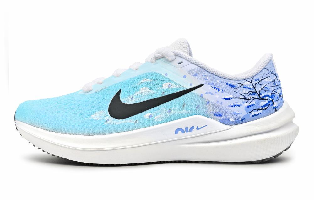 Nike Air Winflo 10 Cushioned Slip-Resistant Low-Top Running Shoes Women's Blue Purple