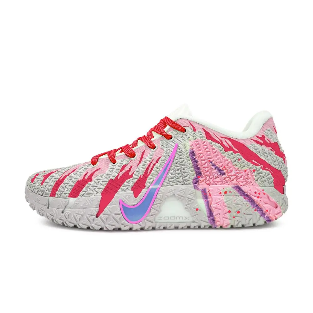 Nike Ja Morant 3 Abrasion Resistant Breathable Low top Basketball Shoes Unisex Gray Pink