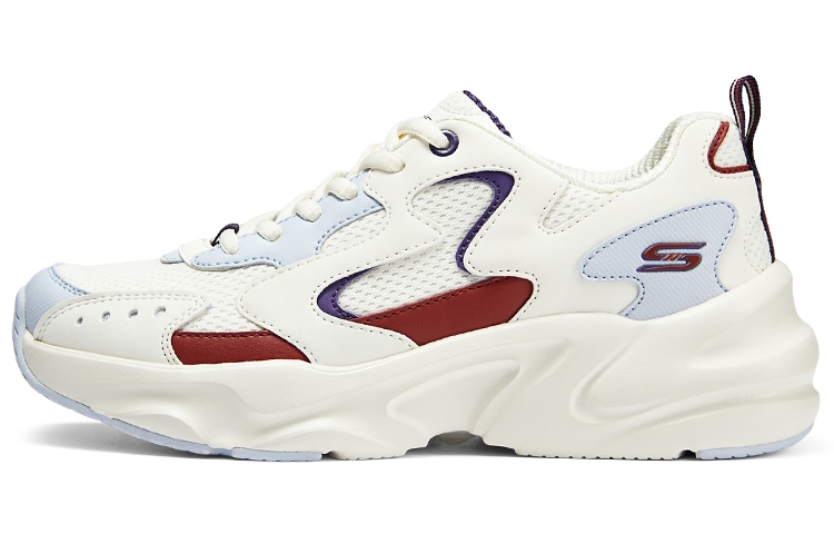 Skechers Cushioning Wear-Resistant Low-Top Chunky Sneakers Women's White