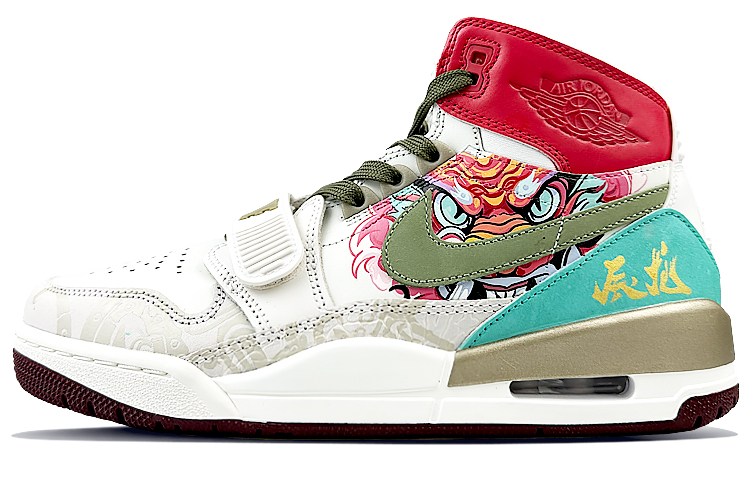 Jordan Legacy 312 High-Top Vintage Basketball Shoes Men's Green Red