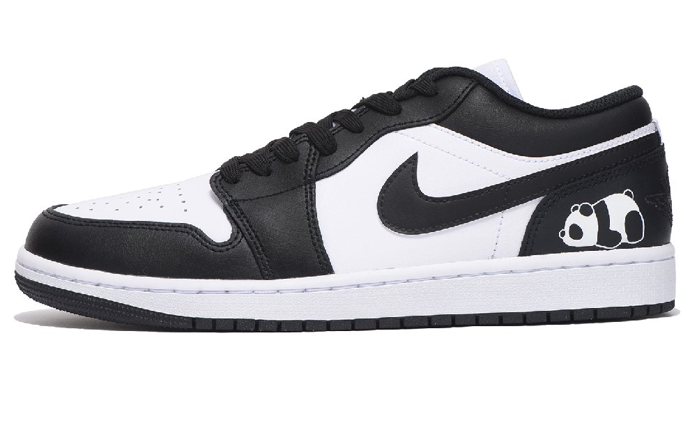 Jordan Air Jordan 1 Abrasion Resistant Coverage Low Top Vintage Basketball Shoes Unisex Black White