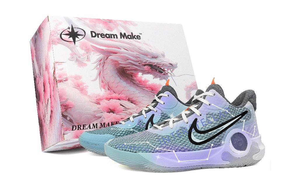 Nike KD Trey 5 IX Anti-Slip Wear-Resistant Low-Top Basketball Shoes Unisex Light Blue