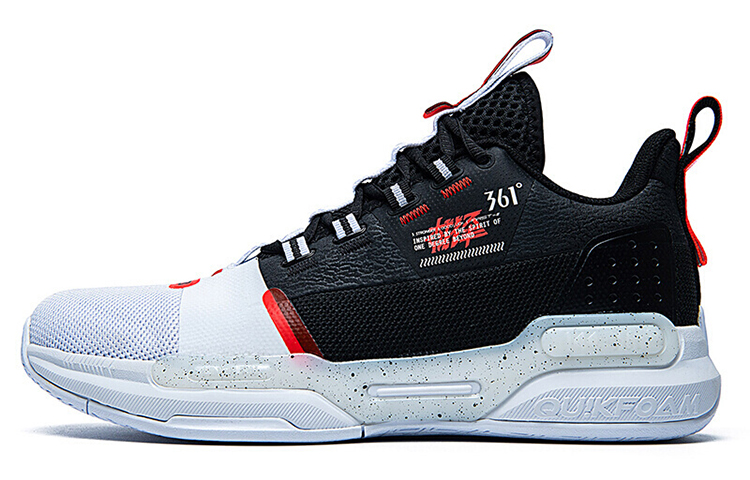 361° Q-BOOM Technology Mid-Top Performance Basketball Shoes Men's White Black