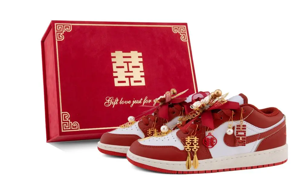 Jordan Air Jordan 1 Low top Vintage Basketball Shoes Unisex Red