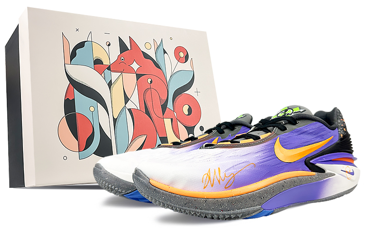 Nike Air Zoom G.T. Cut 2 Cushioning Anti-Slip And Wear-Resistant Low-Top Basketball Shoes Unisex Purple Orange
