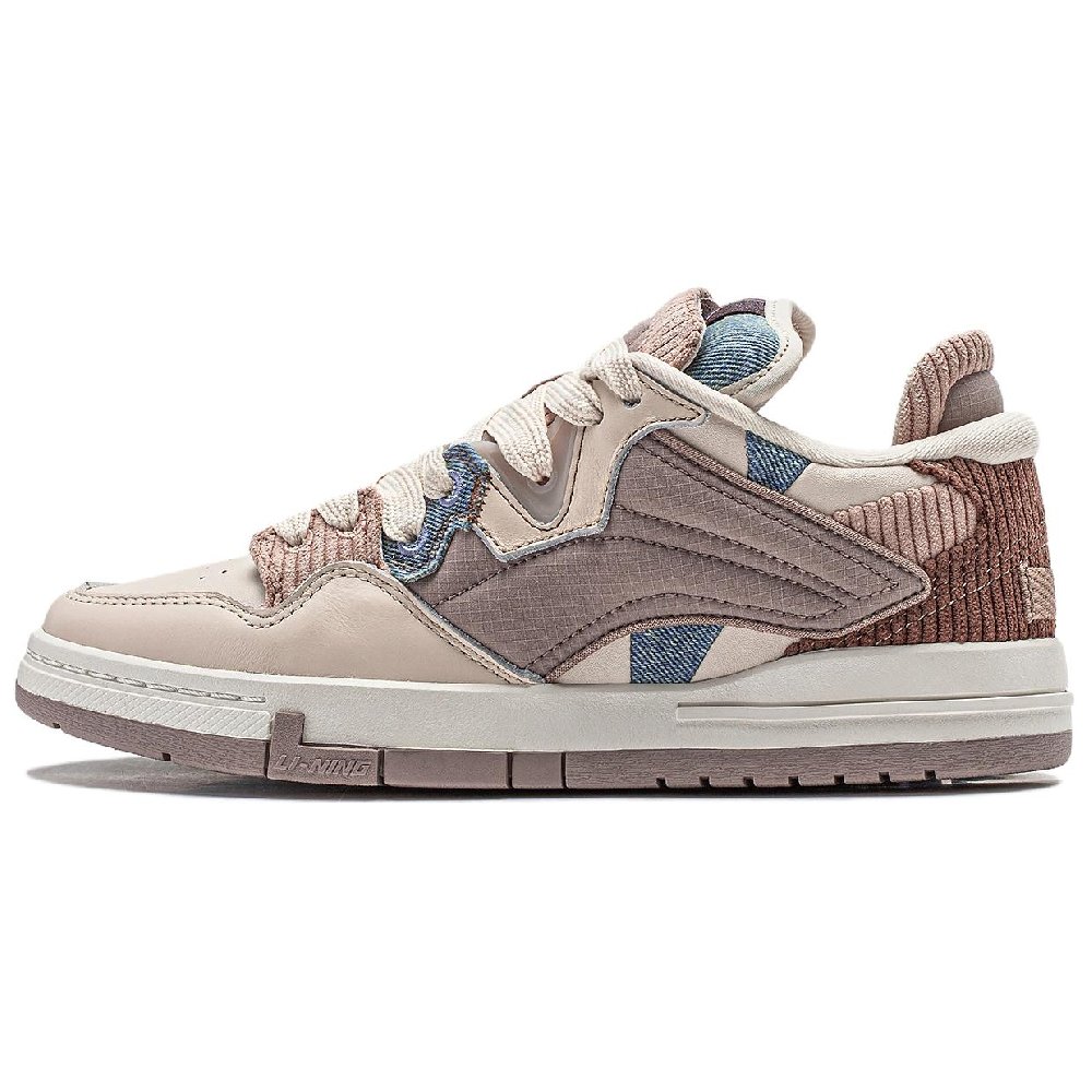 LiNing Wei Wu PRO Slip-Resistant Cushioning Wear-Resistant Low-Top Skateboard Shoes Women's Beige Brown