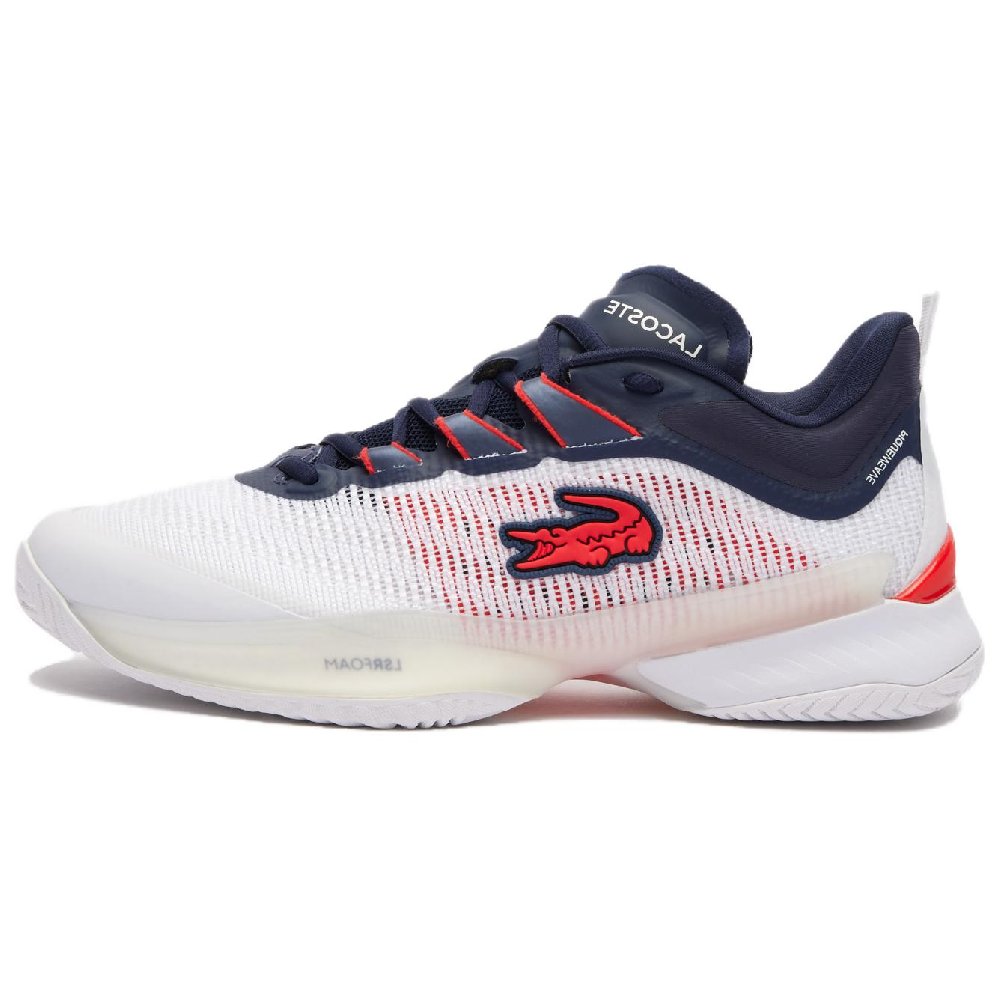 LACOSTE Low Top Tennis Shoes Men's White Blue Red