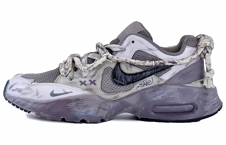 Nike Air Max Fusion Low-Top Running Shoes Men's Gray White Purple