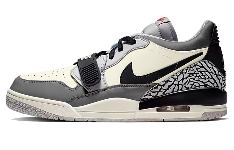 Jordan Legacy 312 Cushioning Mid-Top Vintage Basketball Shoes Men's Black Beige Gray