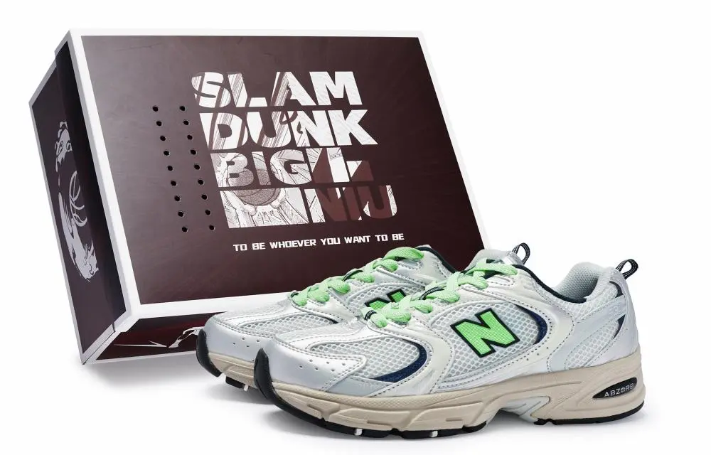 New Balance NB 530 Slip Resistant And Breathable Low Top Running Shoes Unisex Gray Silver Green
