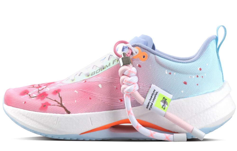 LiNing Super Light 21 Cushioning, Slip Resistant, Abrasion Resistant, Breathable Low Top Running Shoes Men's Pink Blue
