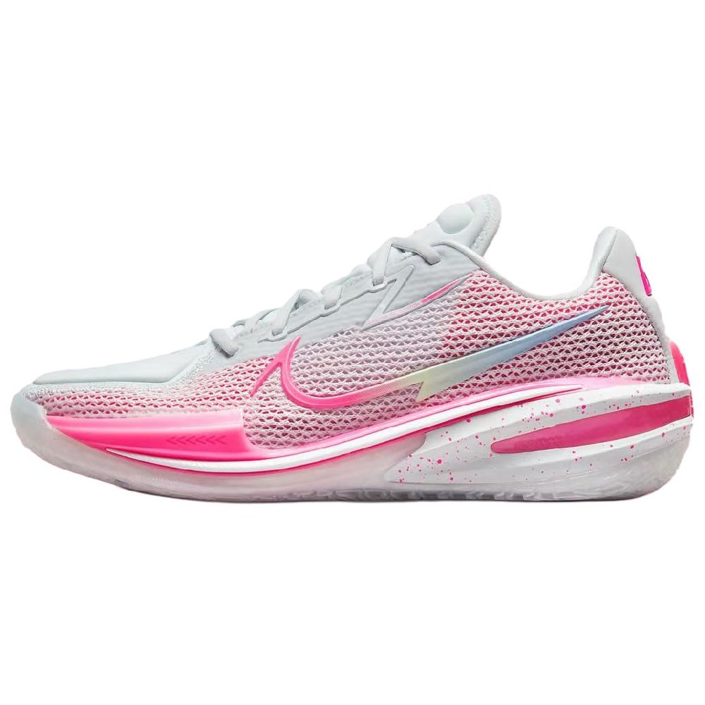 Nike Air Zoom G.T. Cut 1 Anti Slip Wear Resistant Low Top Basketball Shoes Men's White Pink