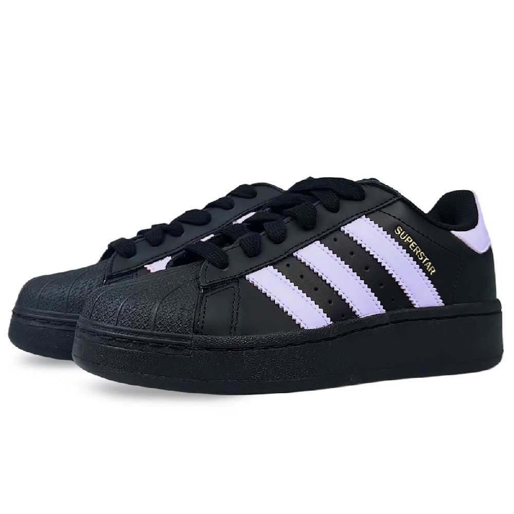 Adidas Originals SUPERSTAR XLG Wear-Resistant Low-Top Skateboard Shoes Unisex Black Purple
