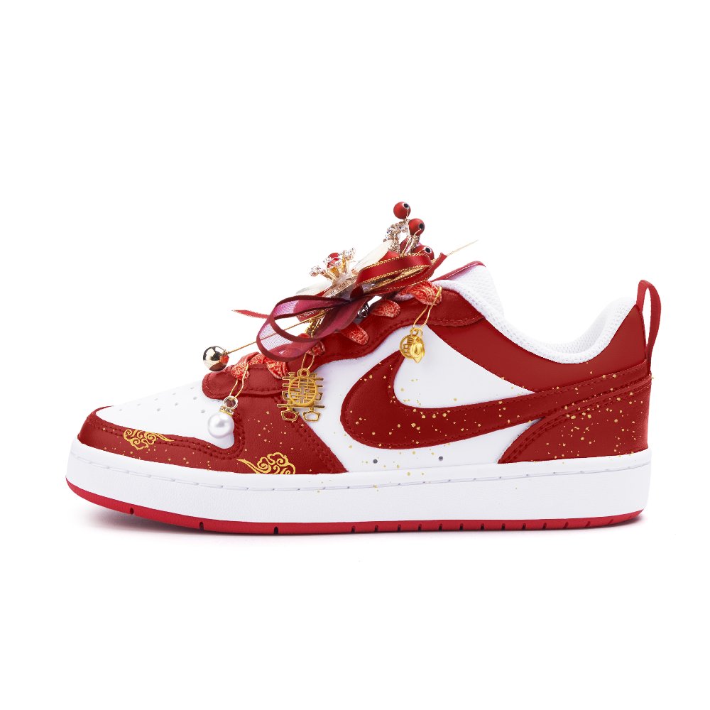 Nike Court Borough 2 Cushioning, Wear Resistant Low top Skateboard Shoes Women's Red