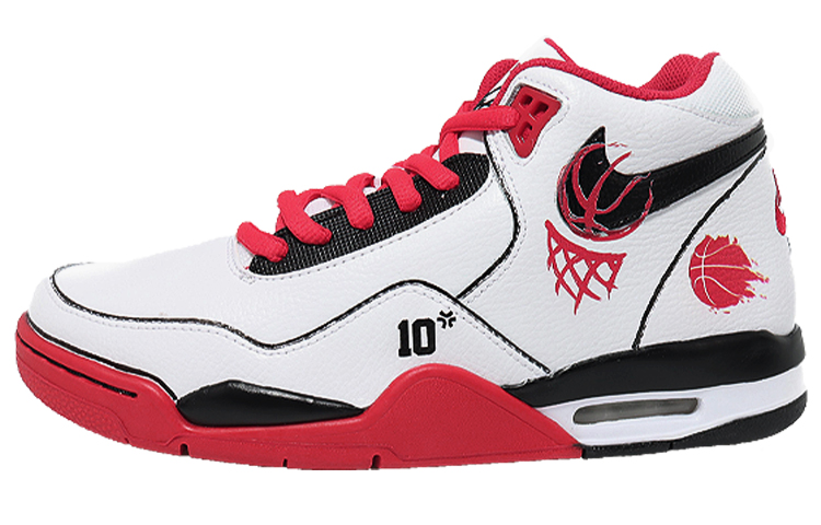 Nike Flight Legacy Mid-Top Vintage Basketball Shoes Unisex Red White